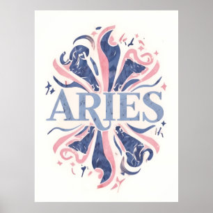 Vintage-Aries-Sternzeichen whimsical Illustration Poster