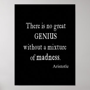 Vintage Aristoteles Großes Genie Wahnsinn Poster