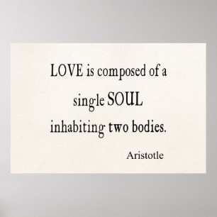Vintage Aristotle Liebes Einzel Seele Zitat Poster