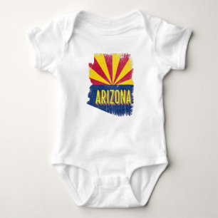 Vintage Arizona AZ Staatsflagge Karte Souvenir 70e Baby Strampler
