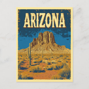 Vintage Arizona Berg Felsen Wüsten Reise Postkarte