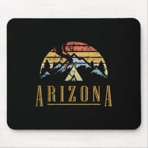 Vintage Arizona Berge Camping Lagerfeuer Retro T Mousepad