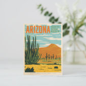 Vintage Arizona Desert Cactus Postkarte (Stehend Vorderseite)