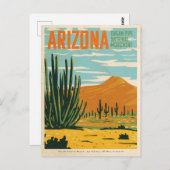Vintage Arizona Desert Cactus Postkarte (Vorne/Hinten)