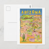 Vintage Arizona Karte (Vorne/Hinten)