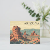 Vintage Arizona Rocks Travel Postkarte (Stehend Vorderseite)