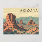 Vintage Arizona Rocks Travel Postkarte (Vorderseite)