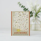 Vintage Arizona Staat Postkarte (Stehend Vorderseite)
