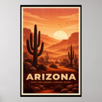 Vintage-Arizona-Wüsten-Reiseposter