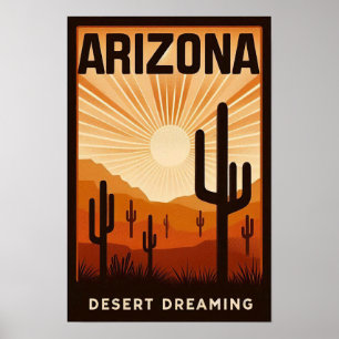 Vintage-Arizona-Wüsten-Träumerei-Plakat Poster