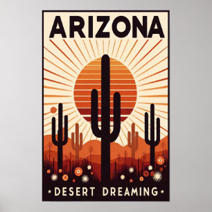 Vintage-Arizona-Wüsten-Träumerei-Plakat Poster