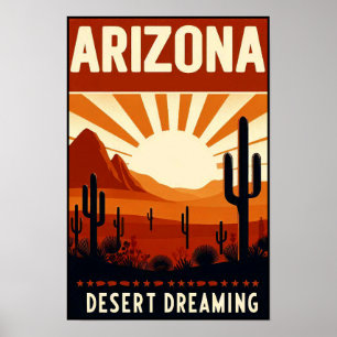 Vintage-Arizona-Wüsten-Träumerei-Plakat Poster