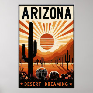 Vintage-Arizona-Wüstenplakat Poster
