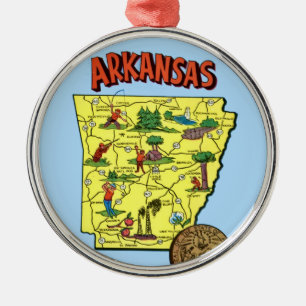 Vintage-Arkansas-Kartenornament Ornament Aus Metall