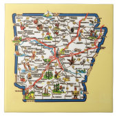 Vintage Arkansas Map Ceramic Tile Fliese (Vorderseite)
