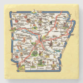 Vintage Arkansas Map Ceramic Tile Steinuntersetzer (Vorderseite)