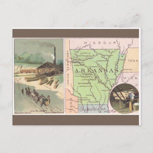 Vintage Arkansas Postkarte (Vorderseite)