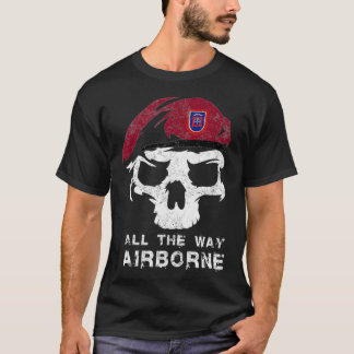 Vintage-Armee 82nd Airborne All The Way Totenkopf T-Shirt