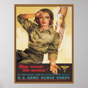 Vintage-Armee-Krankenschwester-Korps WW2 Poster