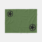 Vintage-Armee-Sterndecke Fleecedecke (Vorderseite (Horizontal))