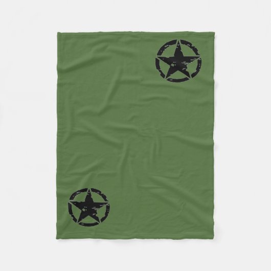 Vintage-Armee-Sterndecke Fleecedecke (Vorderseite)