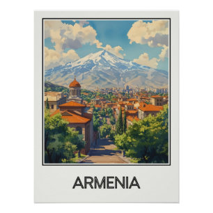 Vintage-Armenia-Plakat, Blick auf den Berg Arat Poster