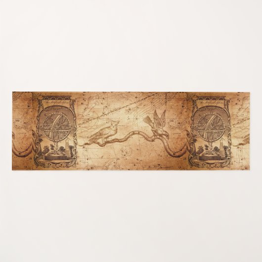 Vintage Armillary Sphere Constellation Map Yogamatte (Vorderseite (Horizontal))