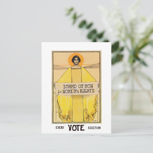 Vintage Art Abstimmung Frauenrechte Postkarte (Stehend Vorderseite)