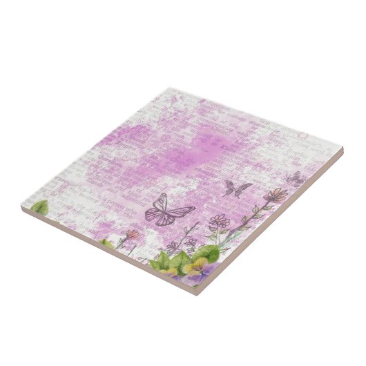 Vintage Art-Blumenmuster Fliese (Seite)