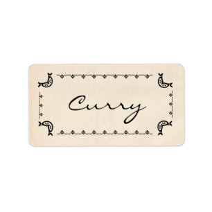 Vintage Art-Curry-Kraut-Aufkleber Adressaufkleber