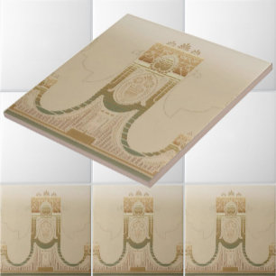 Vintage-Art-Déco-Akanthus- und Weinrankenfries Fliese
