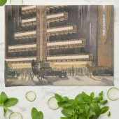 Vintage Art-Deco-Architektur, Gebäude im NYC Geschirrtuch (Gefaltet)