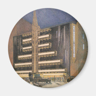 Vintage-Art-Déco-Architektur, Gebäude in NYC Magnet