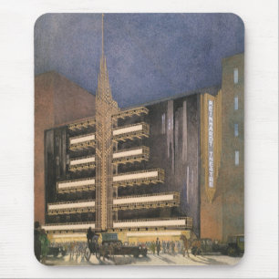Vintage-Art-Deco-Architektur, Gebäude in NYC Mousepad