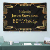 Vintage Art Deco Birthday personalized info banner (Messe)
