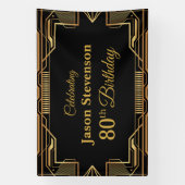 Vintage Art Deco Birthday personalized info banner (Vertikal)
