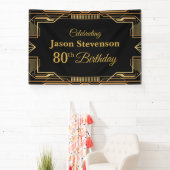 Vintage Art Deco Birthday personalized info banner (InSitu)