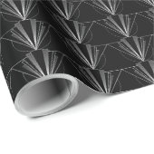 Vintage Art Deco Black and White Geometric Geschenkpapier (Rolleneckpunkt)