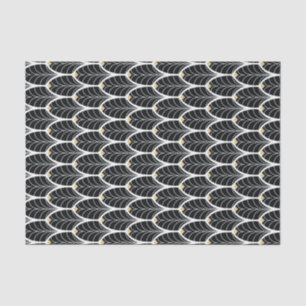 Vintage Art Deco Black Palmetto Blätter im Stil de Seidenpapier