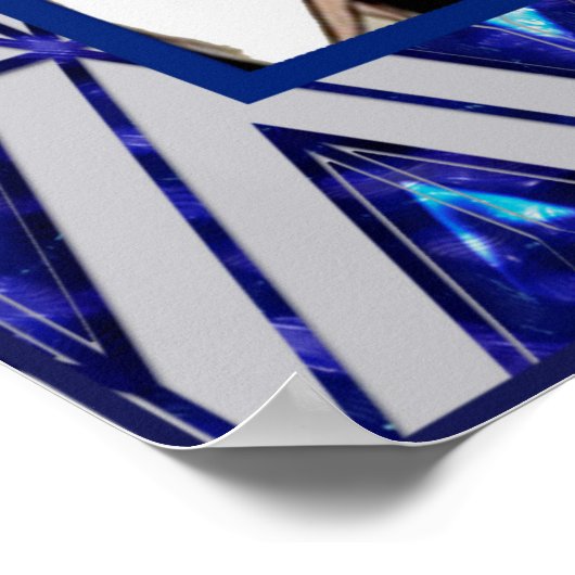 Vintage Art Deco (blau) Poster (Ecke)