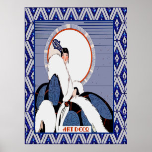 Vintage Art Deco (blau) Poster