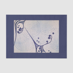 Vintage Art Deco Blaue Welle Seidenpapier