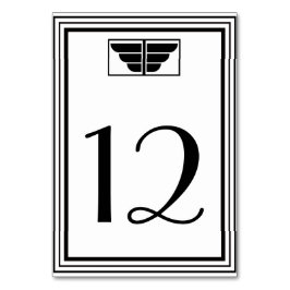 Vintage Art Deco Blk Frame #2 H Tischnummer