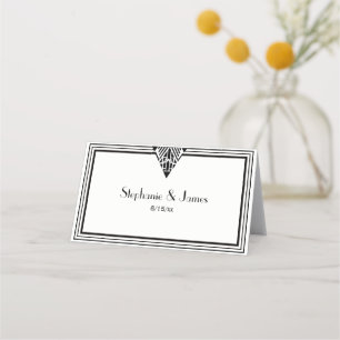 Vintage Art Deco Blk WhFrame #1 Escort Cards #2 Platzkarte
