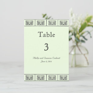 Vintage Art Deco Blume Border Wedding Table Card Einladung