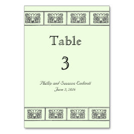 Vintage Art Deco Blume Border Wedding Table Card Tischnummer