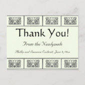 Vintage Art-Deco-Blume - Grenzen Vielen Dank Postkarte (Vorderseite)