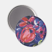 Vintage Art Deco-Blume, Tulips, Blumentextil Magnet (Vorderseite/Rückseite)