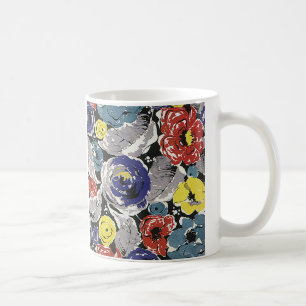 Vintage Art Deco Blumen, Rosen Floralmuster Kaffeetasse