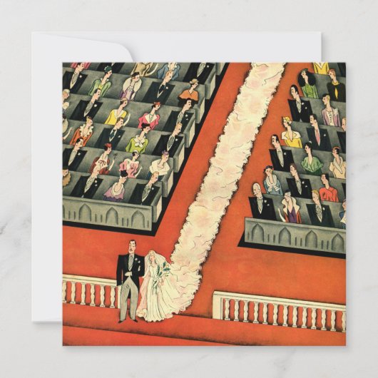 Vintage Art Deco, Brautgarten Einladung zur Hochze (Vorderseite)